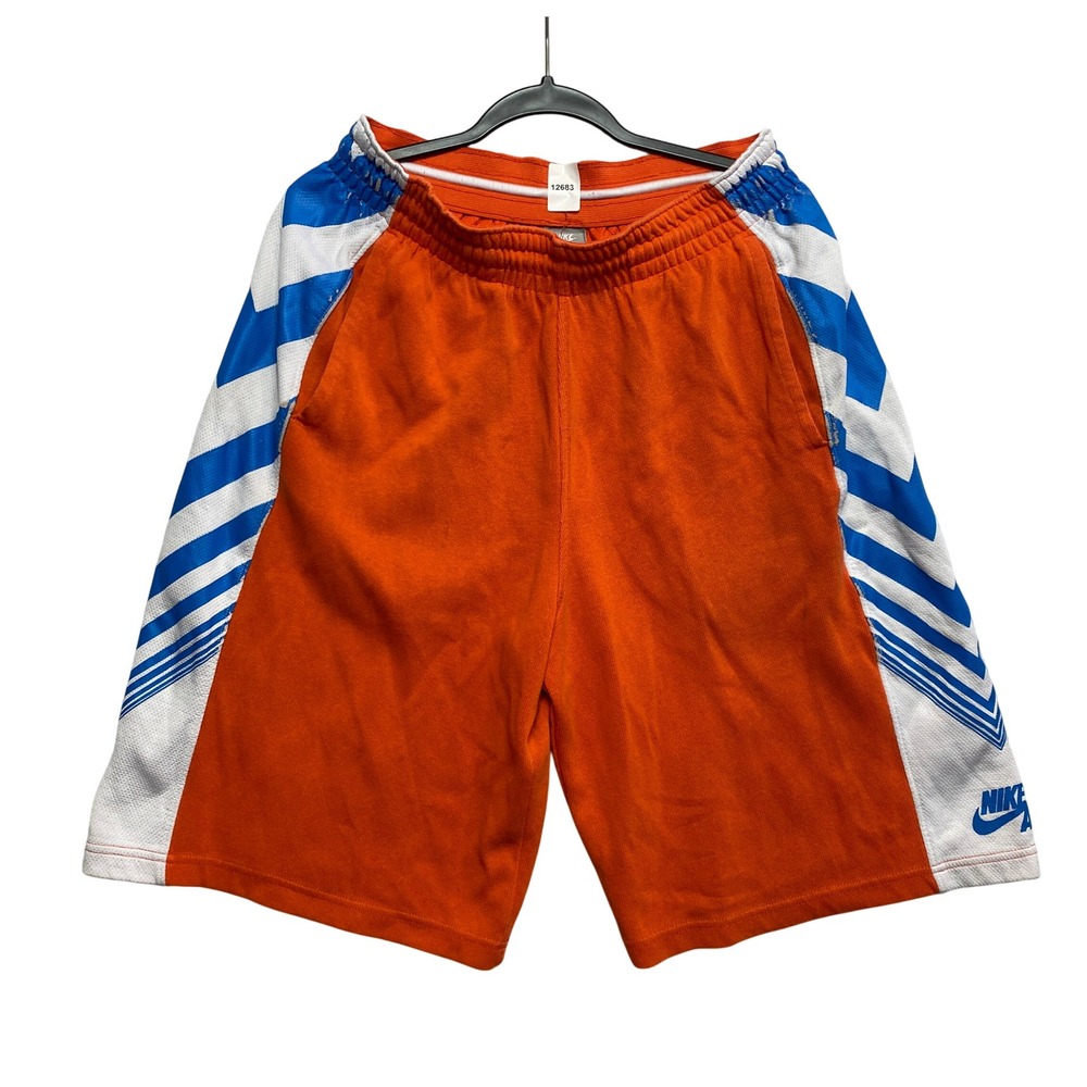 Nike Shorts Mens M Orange Sportswear Graphic Side Stripe Athletic Basketball